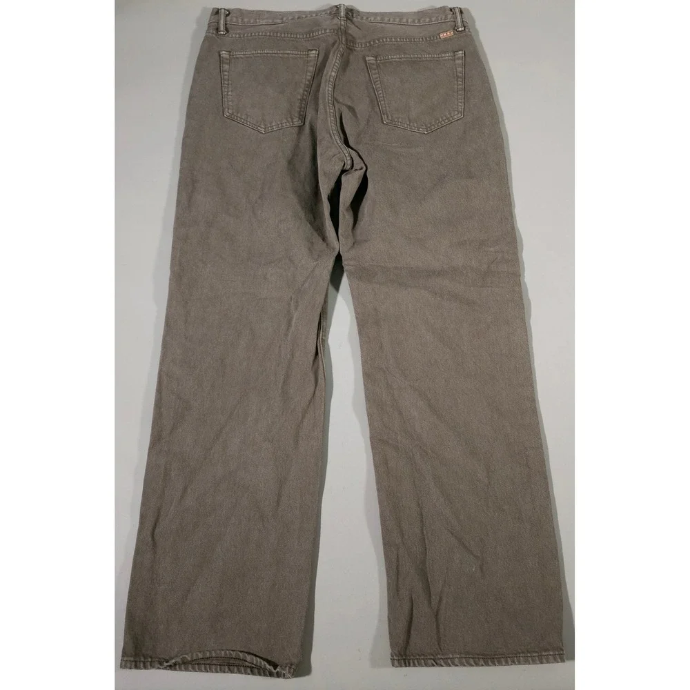 AYR The Slacker Pants Mens 36/32 Brownish Green Straight Leg Button Fly‎ Denim